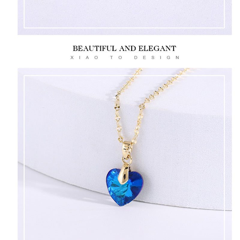 情人节礼物海洋之心项链