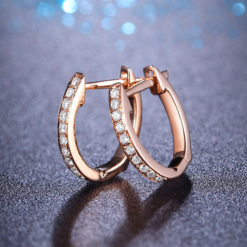 仿真蓝宝石红宝石碧玺耳环